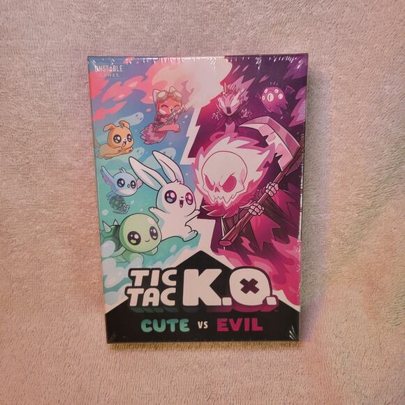 Tic Tac KO Cute vs Evil Card Game 8+ K.O. 2-4 Players Unstable Games New Sealed - Picture 1 of 3